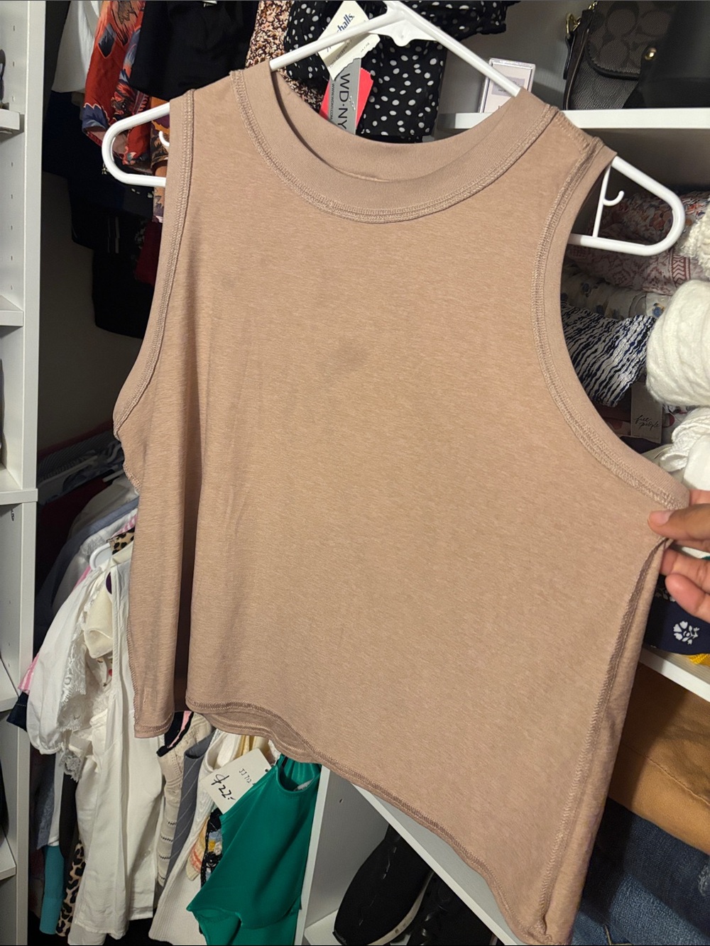 Vuori Sleeveless Cropped Tank in Taupe - Picture 4 of 10